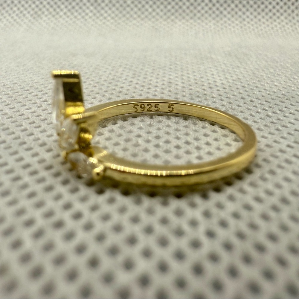 New Gold-Plated Sterling Silver Crown Ring, Size 5 - Picture 3 of 4